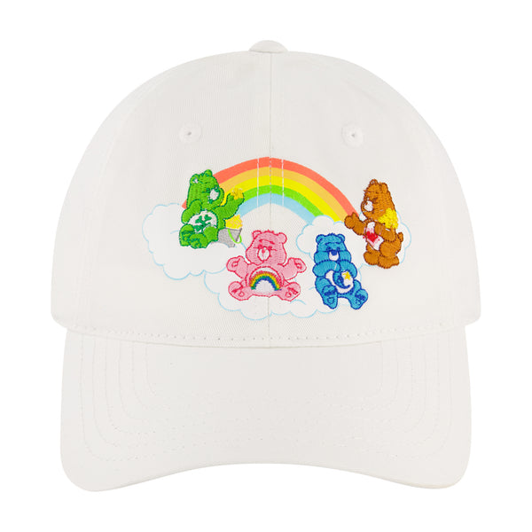 Concept One Care Bears Classic Group Rainbow Stripes Baseball Cap White