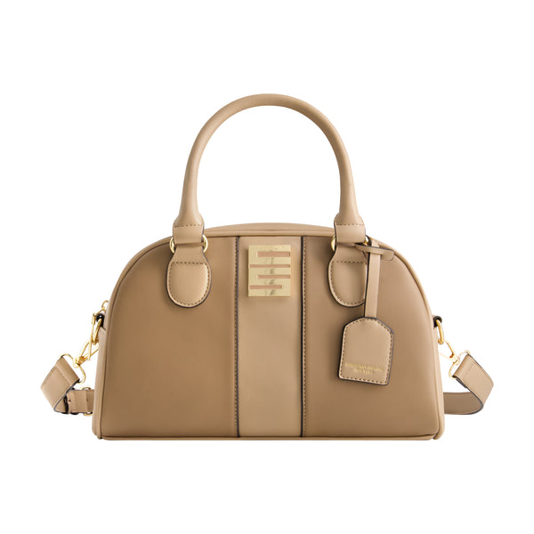 concept one Christian Siriano New York Milano Bowling Satchel Tauple Taupe