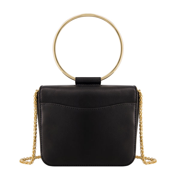 Concept One Christian Siriano New York Ring Handle Mini Flap Crossbody Black