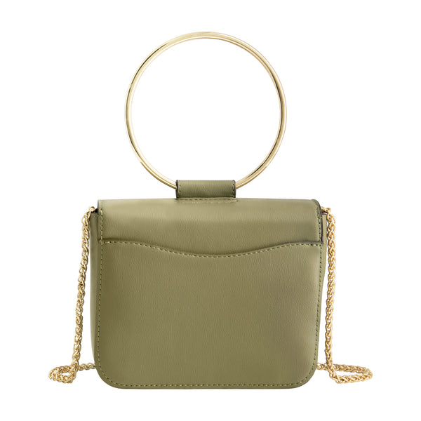 Concept One Christian Siriano New York Ring Handle Mini Flap Crossbody Olive