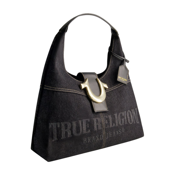 Concept One True Religion Frayed Denim Hobo Black