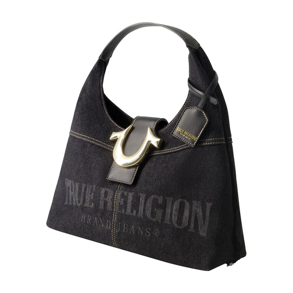 Concept One True Religion Frayed Denim Hobo Black