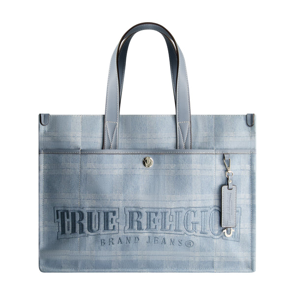 concept one True Religion Striped Denim City Tote
