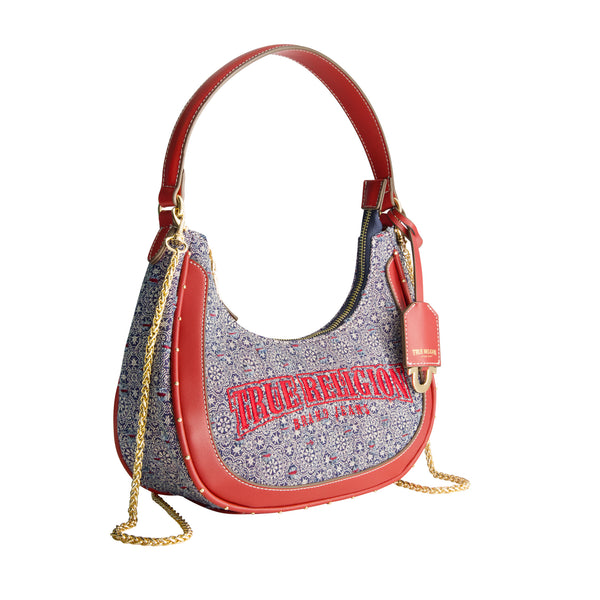 Concept One True Religion Striped Denim Small Hobo