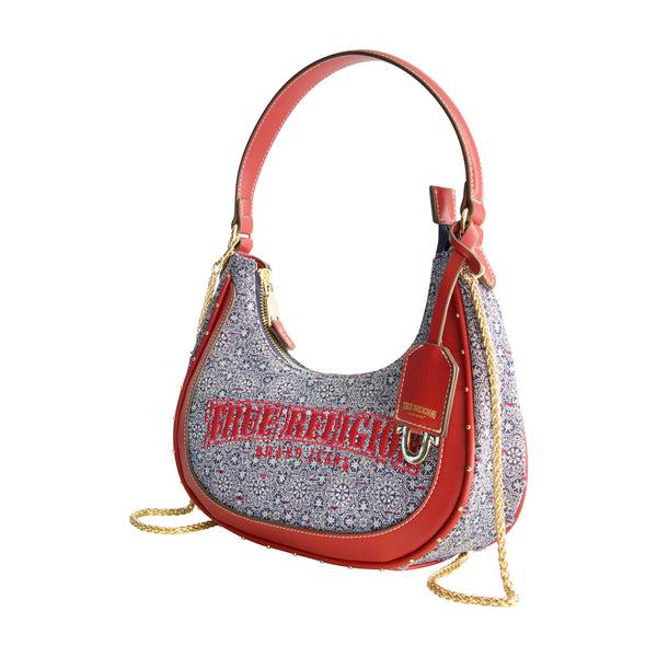 Concept One True Religion Striped Denim Small Hobo