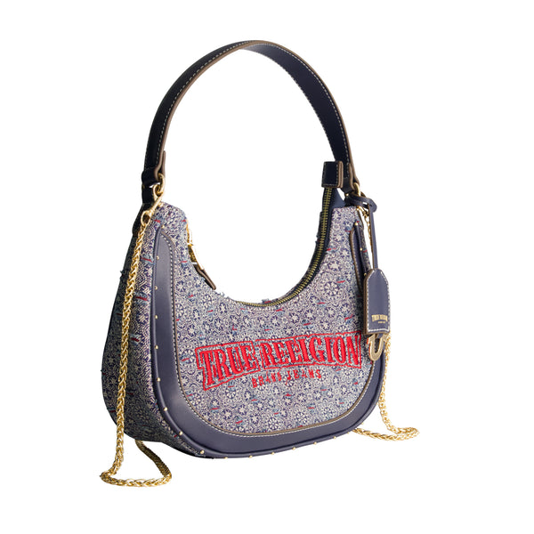 Concept One True Religion Striped Denim Small Hobo