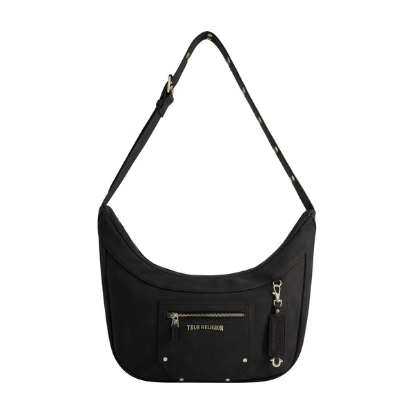 concept one True Religion Suede Zip Top Hobo Black