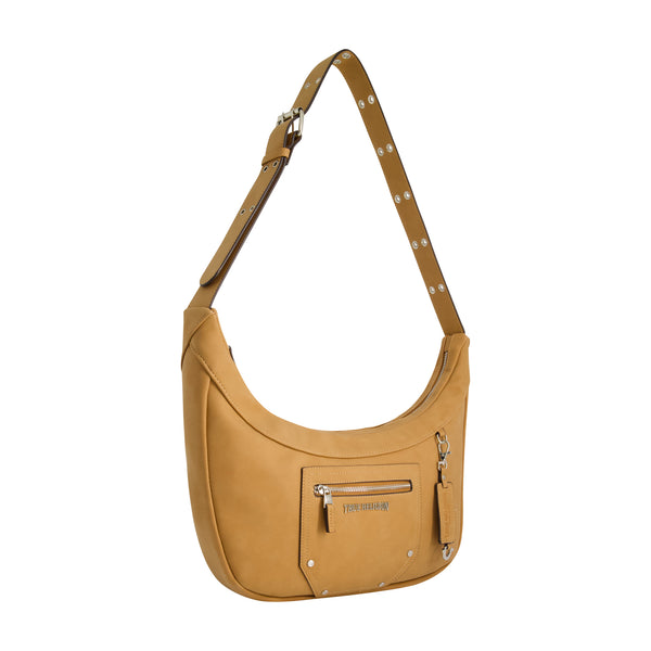 Concept One True Religion Suede Zip Top Hobo Tan