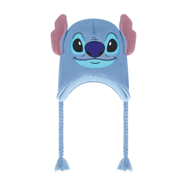 concept one Disney Lilo and Stitch Peruvian Winter Beanie Hat Knitted Stocking Cap with Tassels Blue