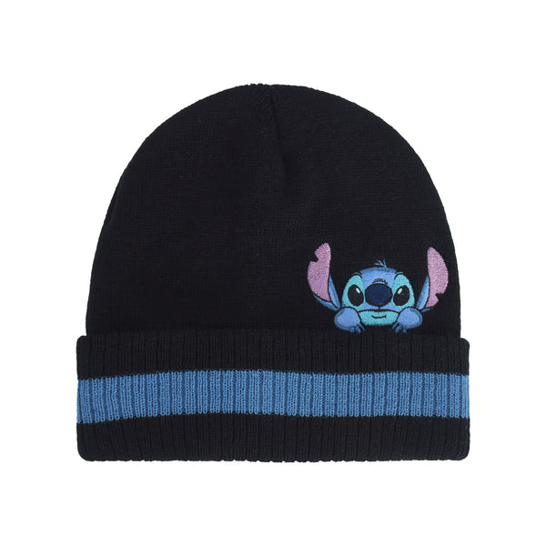 concept one Disney Lilo & Stitch Peeking Striped Beanie Black / Blue