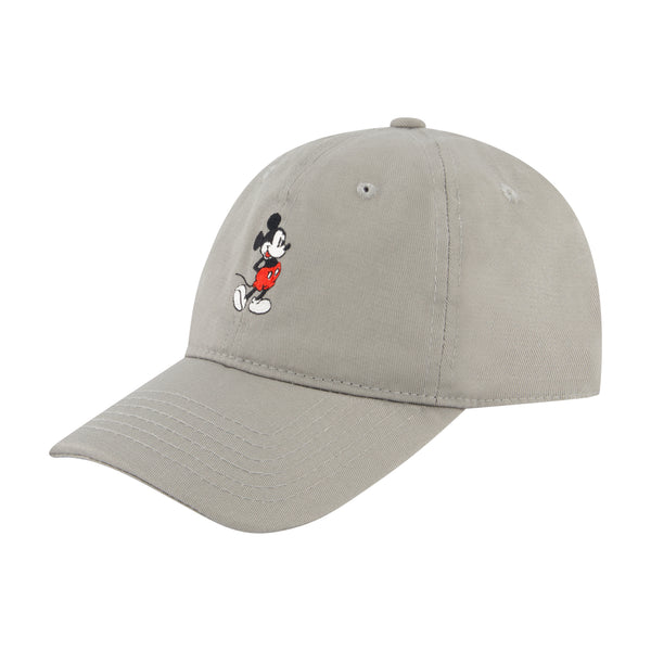 concept one Disney Mickey Mouse Dad Cap With Brush Cotton Washed Embroidery Grey