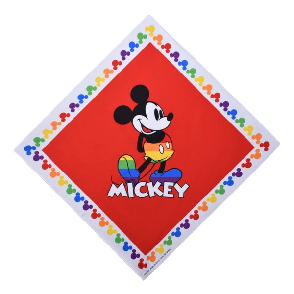 Concept One Disney Mickey Mouse Ears Rainbow Pride Border Bandana Head Wrap Scarf Multi One Size