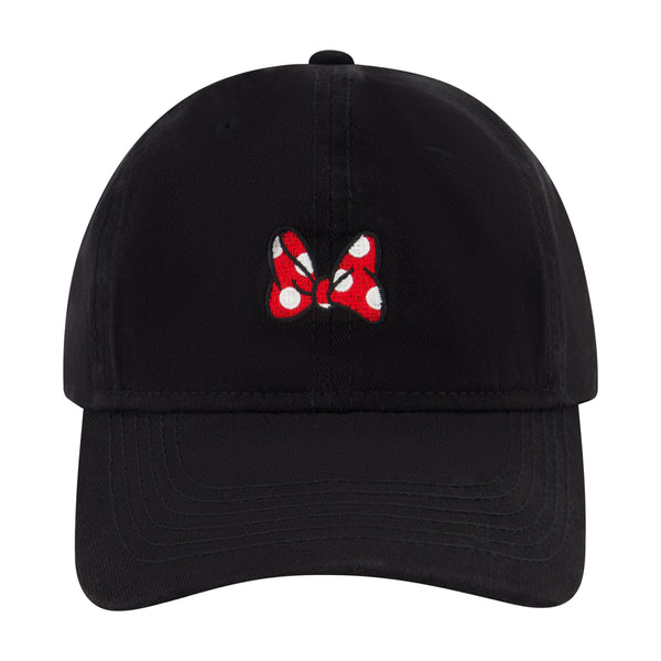 Concept One Disney Minnie Mouse Bow Dad Cap With Embroidery Black