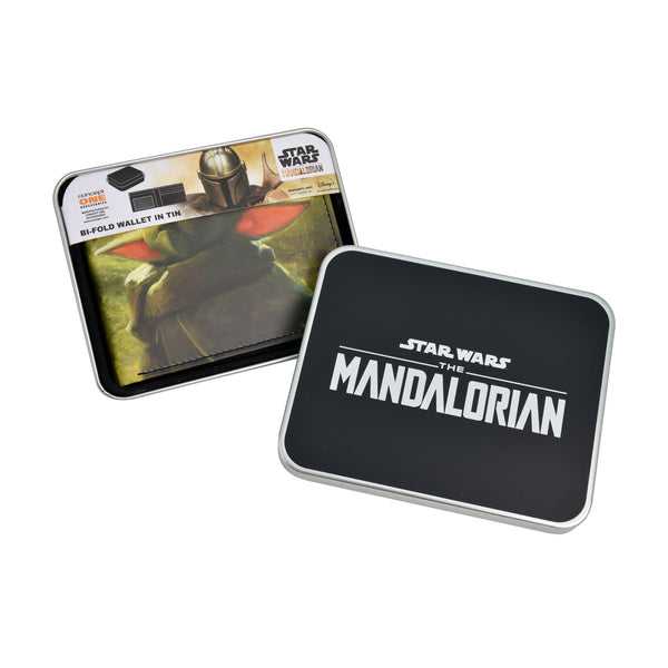 Concept One Disney Star Wars Grogu Wallet The Mandalorian Slim Bifold Wallet With Decorative Tin Case Unisex