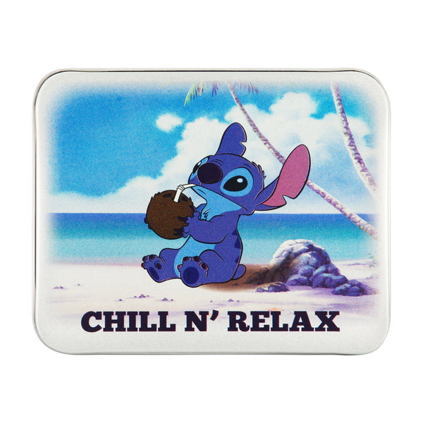 Concept One Disney STITCH CHILL N RELAX PRINT Bifold Wallet Slim Wallet With Decorative Tin Unisex