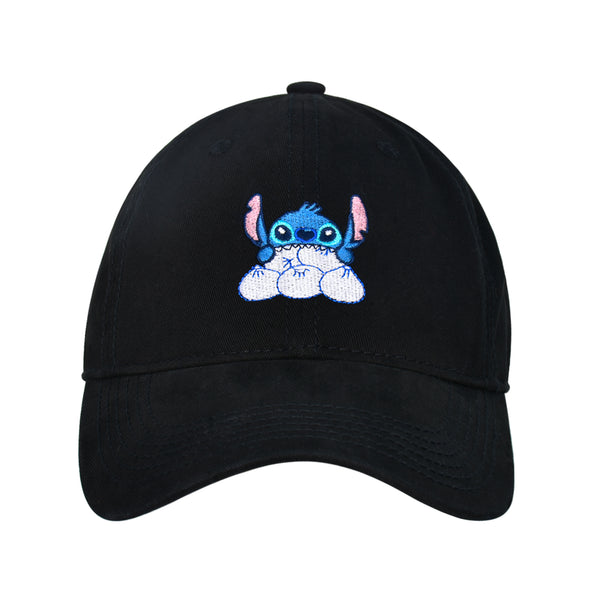 Concept One Disney Stitch Eating Dumplings Washed Dad Cap Black