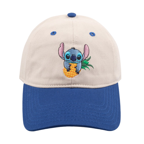Concept One Disney Stitch Pineapple Two Tone Washed Dad Cap Navy