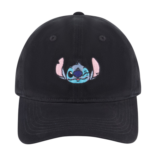 Concept One Disney Stitch Winky Face Embroidery Dad Cap Black