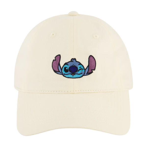 Concept One Disney Stitch Winky Face Embroidery Dad Cap Khaki