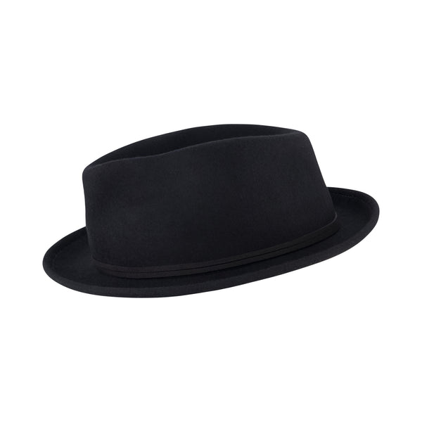 Concept One Fedora Hat Wool Felt Pork Pie Wide Brim Hat Black