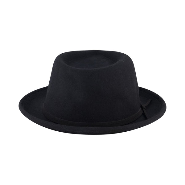 Concept One Fedora Hat Wool Felt Pork Pie Wide Brim Hat Black