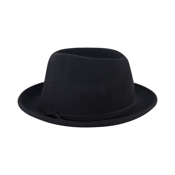 Concept One Fedora Hat Wool Felt Pork Pie Wide Brim Hat Black