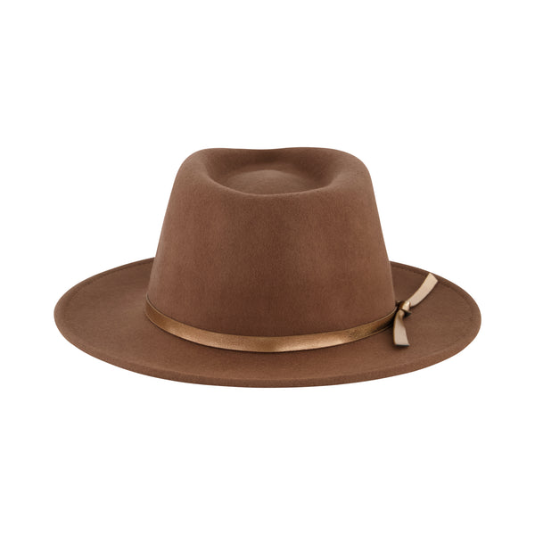 Concept One Fedora Hat Wool Felt Wide Brim Rancher Hat Brown