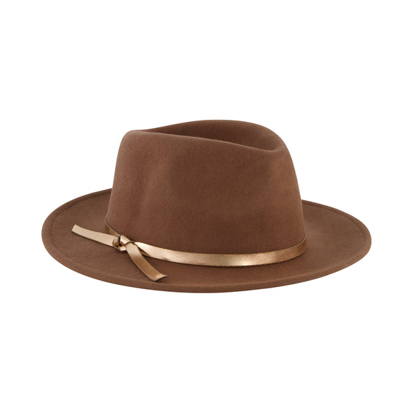 Concept One Fedora Hat Wool Felt Wide Brim Rancher Hat Brown