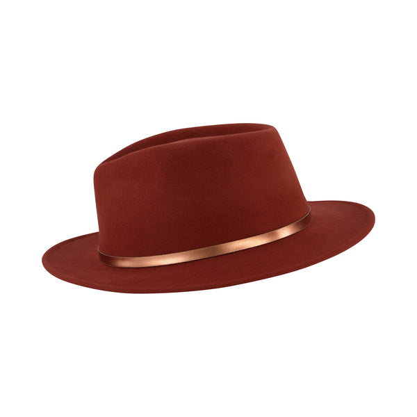 Concept One Fedora Hat Wool Felt Wide Brim Rancher Hat Rust