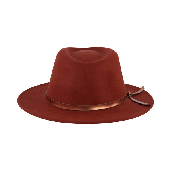 Concept One Fedora Hat Wool Felt Wide Brim Rancher Hat Rust