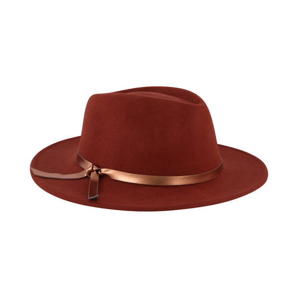 Concept One Fedora Hat Wool Felt Wide Brim Rancher Hat Rust