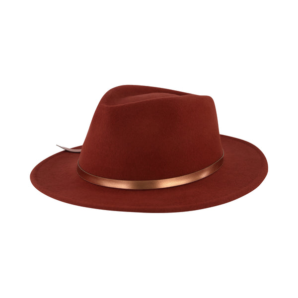concept one Fedora Hat Wool Felt Wide Brim Rancher Hat Rust