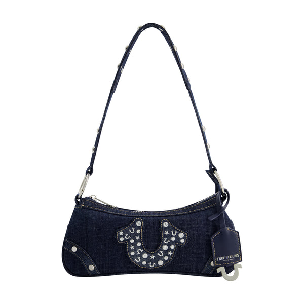 concept one STUDDED HORSESHOE DE True Religion Horseshoe Denim shoulder bag Denim