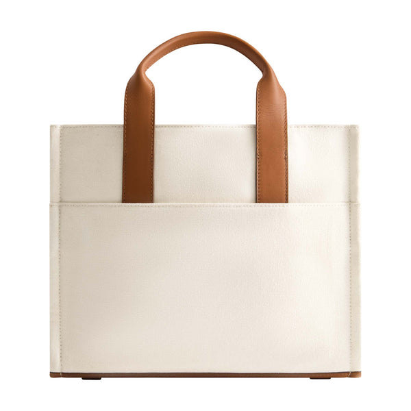 Concept One Tommy Bahama Solid Canvas Mediium Tote With Leather Trim Natural