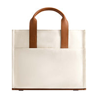 concept one Tommy Bahama Solid Canvas Mediium Tote With Leather Trim Natural