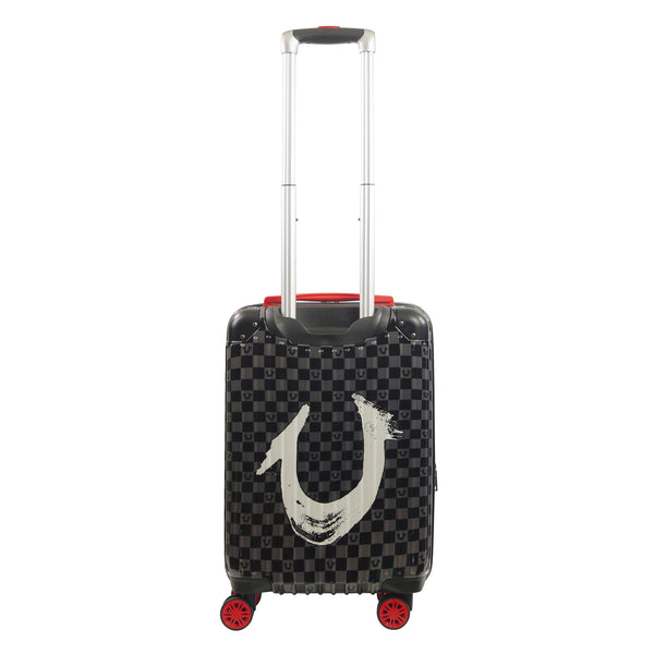 Concept One True Religion 22.5" Hardcase Checkered Carry-on With Big Logo BLACK