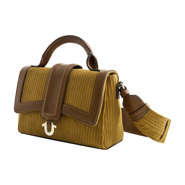 Concept One True Religion CORDOROY MINI SATCHEL BROWN