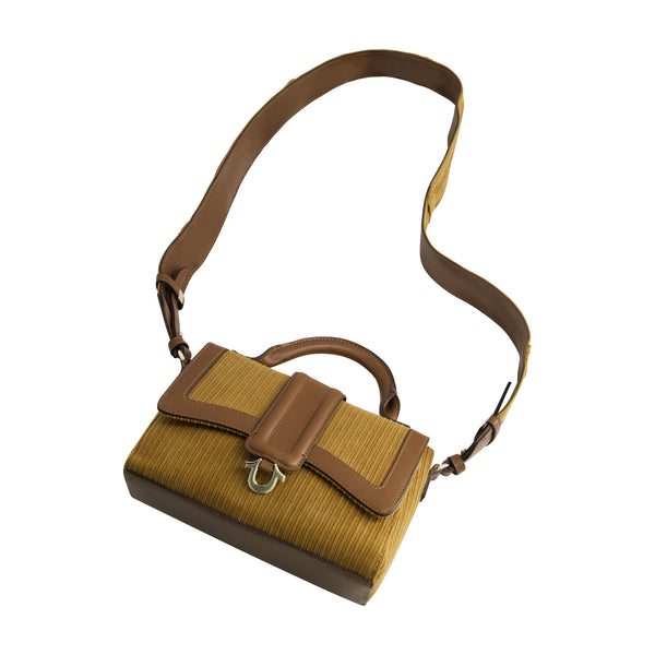 Concept One True Religion CORDOROY MINI SATCHEL BROWN
