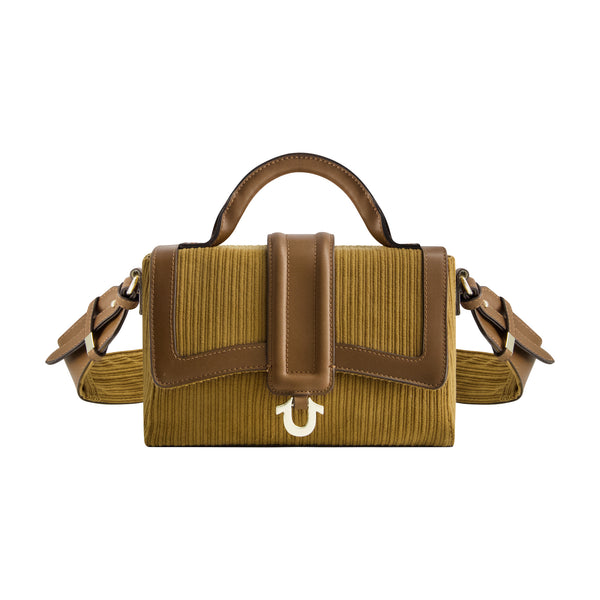 concept one True Religion CORDOROY MINI SATCHEL BROWN