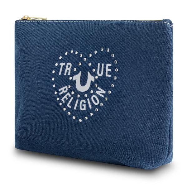 Concept One True Religion Cosmetic Bag With Side Pocket DENIM