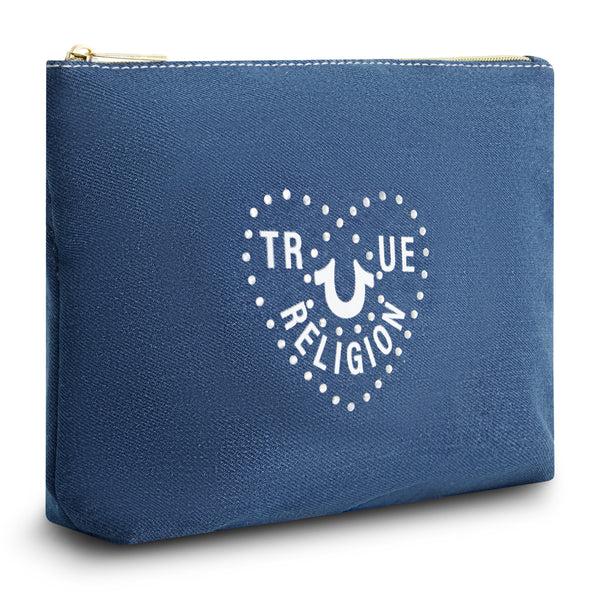 Concept One True Religion Cosmetic Bag With Side Pocket DENIM