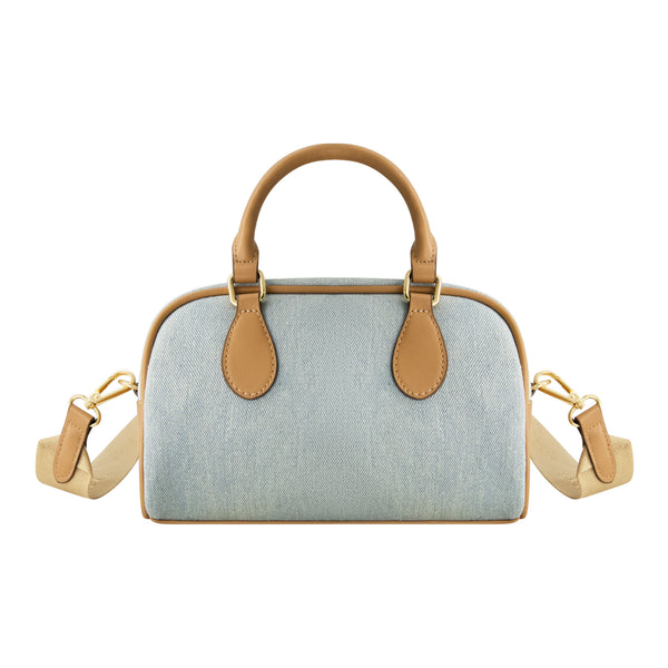 Concept One True Religion Denim Logo Mini Satchel Crossbody Bag LIGHT BLUE