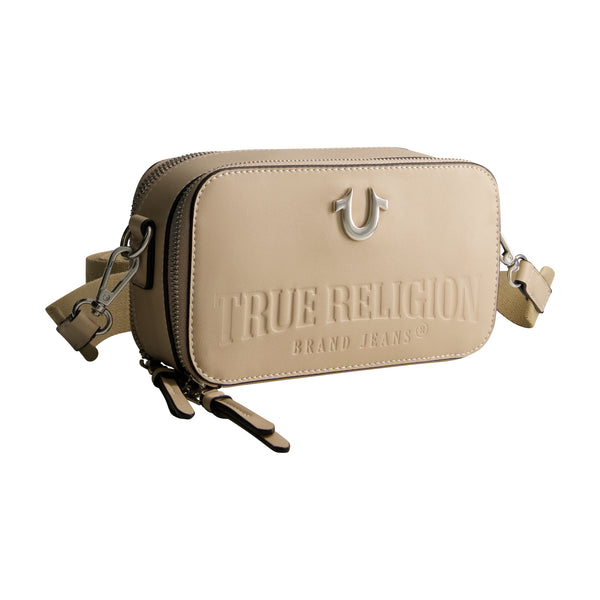 Concept One True Religion Double-Zip Horseshoe Camera Bag Tan
