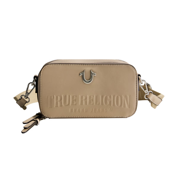 concept one True Religion Double-Zip Horseshoe Camera Bag Tan