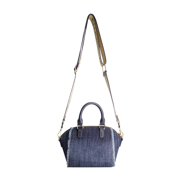 Concept One True Religion Frayed Denim Horseshoe Satchel
