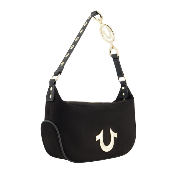 Concept One True Religion Horseshoe Link Eyelet Hobo Black