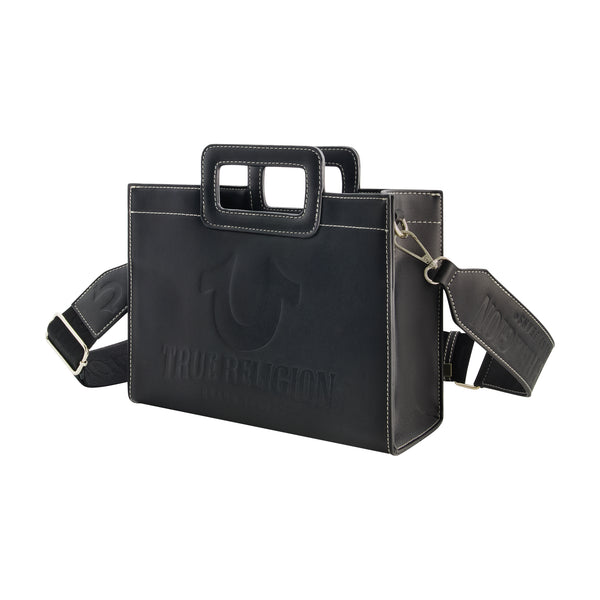 Concept One True Religion Horseshoe Motif Medium Modern Tote BLACK