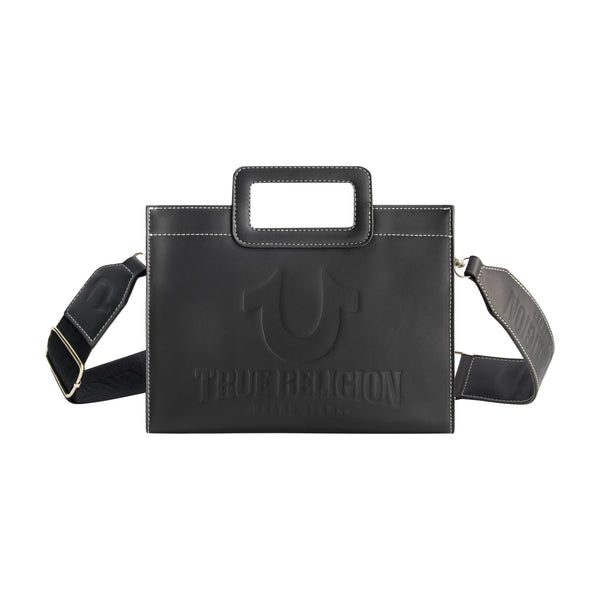 concept one True Religion Horseshoe Motif Medium Modern Tote BLACK