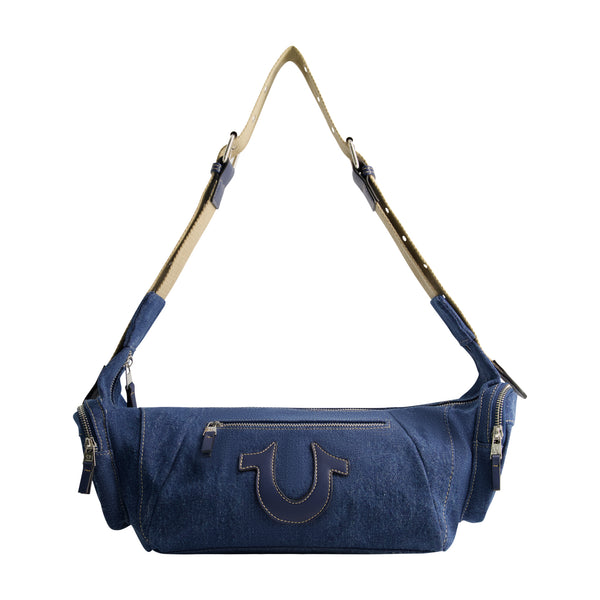 Concept One True Religion Horseshoe Motif Slouchy Hobo Dark Denim