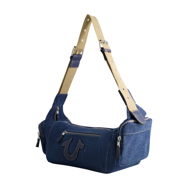 Concept One True Religion Horseshoe Motif Slouchy Hobo Dark Denim